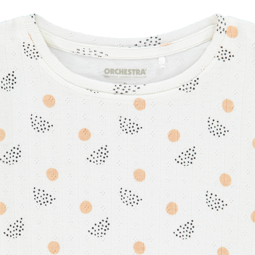 T-shirt κοντομάνικο με σχέδιο πλεκτό για κορίτσι 