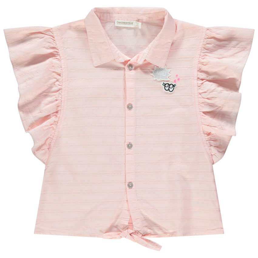 Πουκάμισο κοντομάνικο με βολάν και patch 