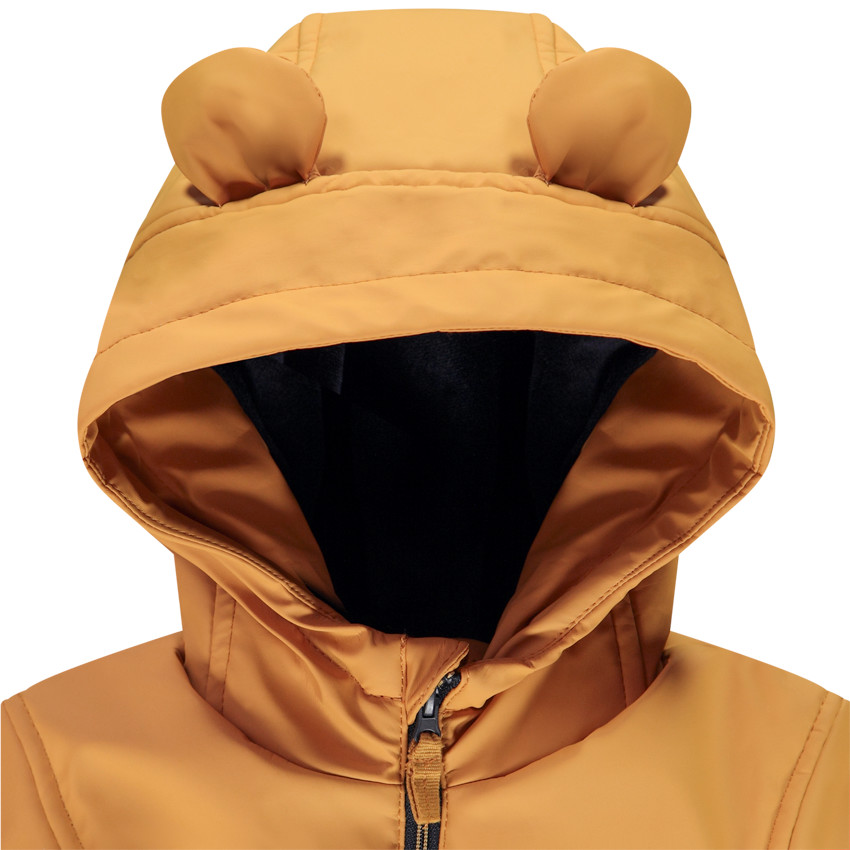 Πάρκα από καουτσούκ με επένδυση από βελούδο και παιχνιδιάρικη κουκούλα για μωρό αγόρι 