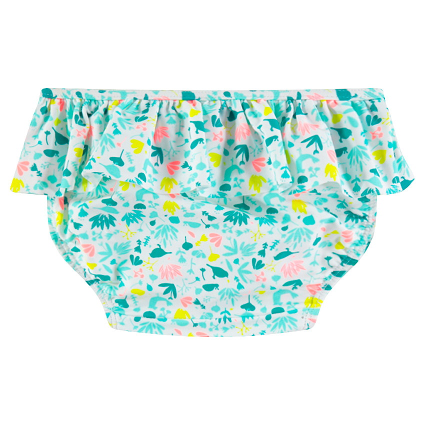 Μαγιό-βρακάκι με βολάν και μοτίβο σε όλη την επιφάνεια 