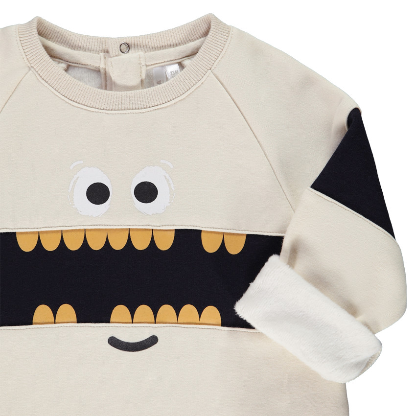 Sweat en molleton contrecollé print ludique pour bébé garçon Main Sweat en molleton contrecollé print ludique pour bébé garçon