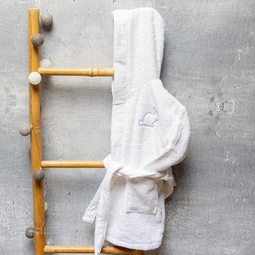  Mπουρνούζι 1/2 rabbit μπλε  