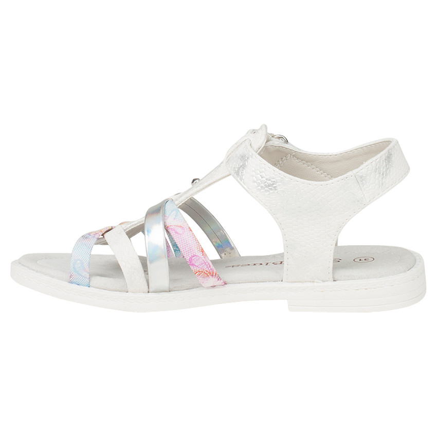 Πέδιλα με ιριδίζουσα κροκό υφή και διαφορετικά λουράκια 