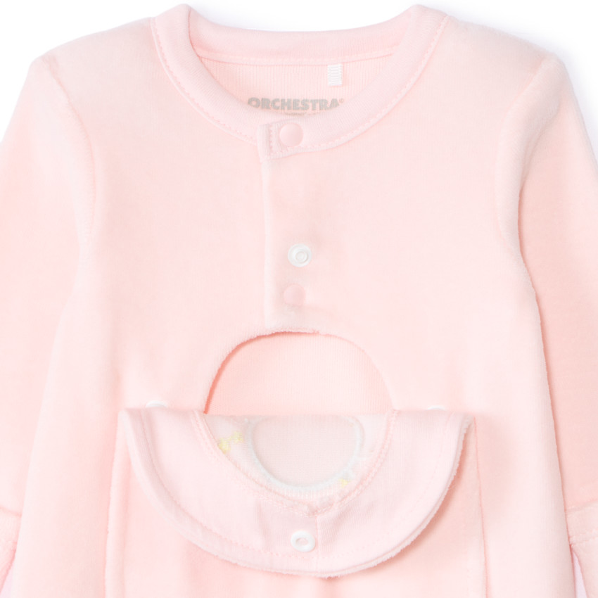 Φορμάκι βελουτέ με patch montgolfière για πρόωρο μωρό κορίτσι 