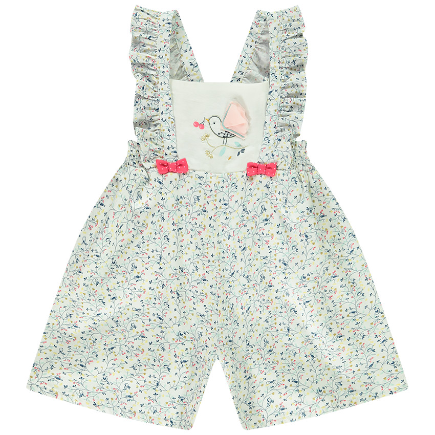 Combinaison courte en satin de coton pour bébé fille 