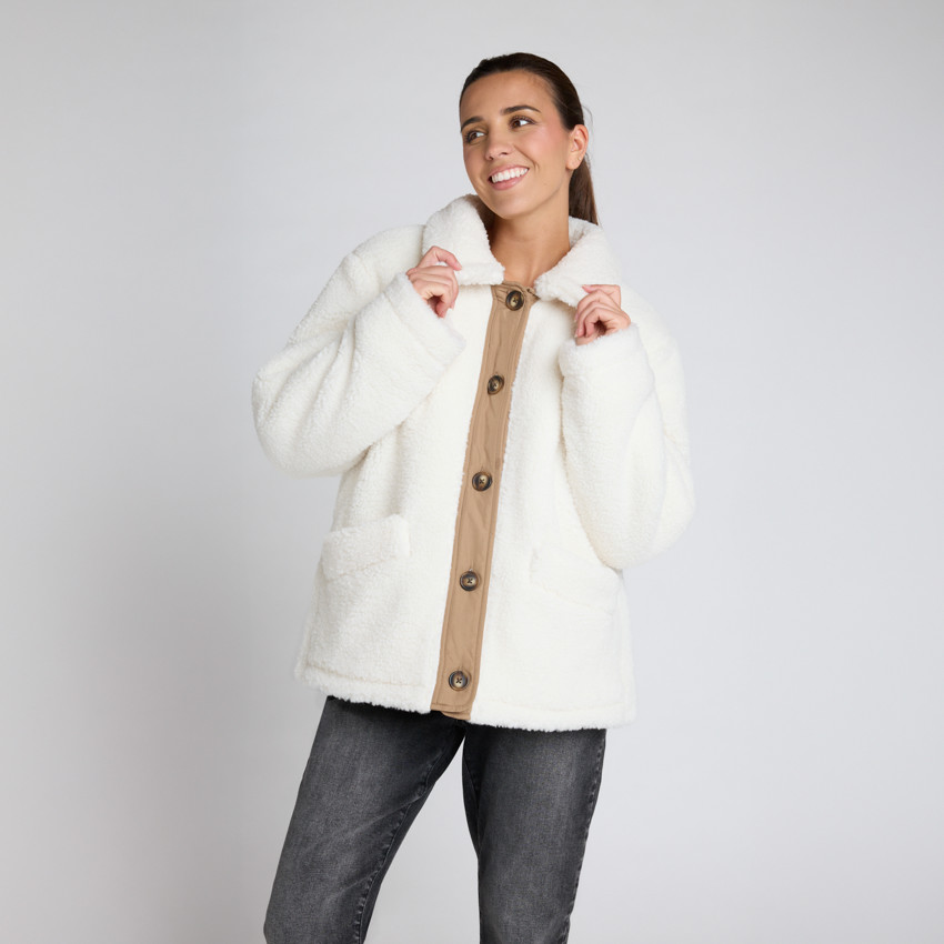 Veste molleton en sherpa moutonné pour femme  