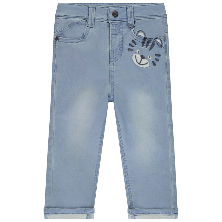 Χαριτωμένο τζιν με εφέ denim και κεντήματα για bebe αγόρι 