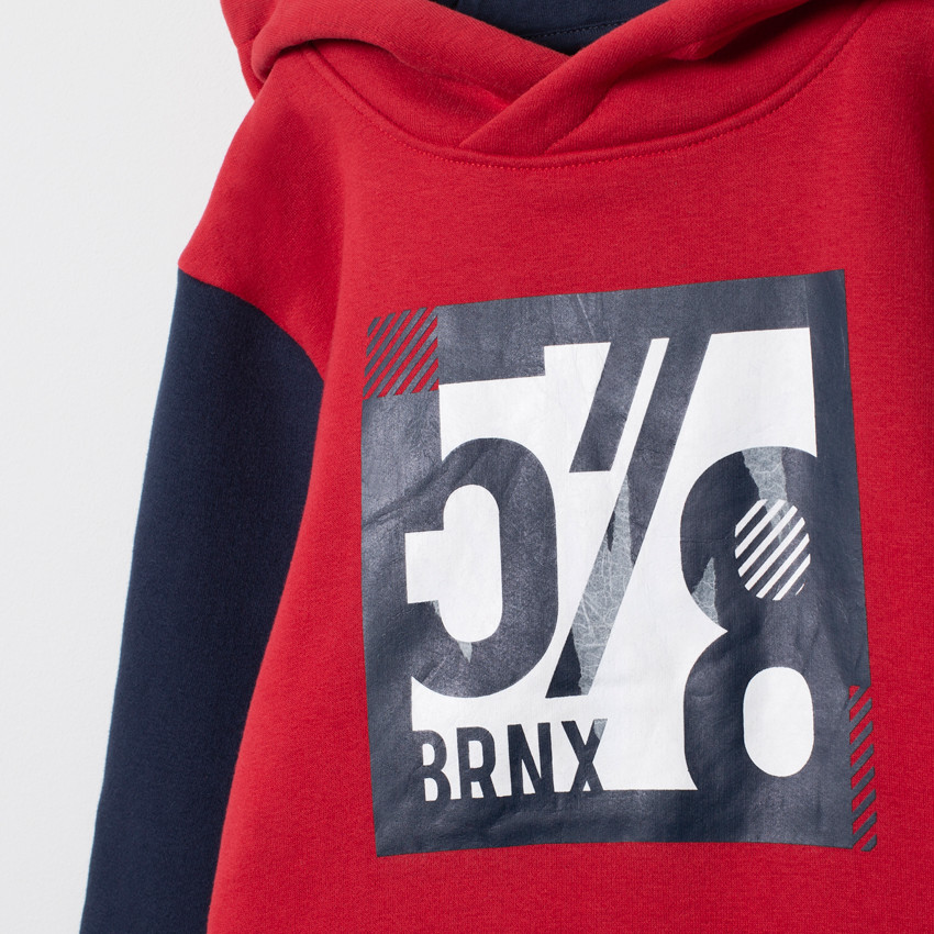 Jogging bicolore en molleton à chiffres printés 