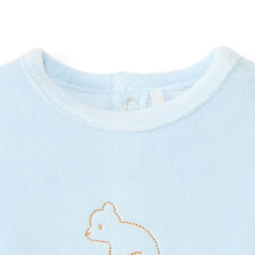 Dors-bien en velours brodé animal pour bébé garçon 