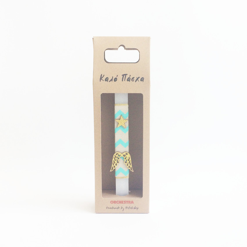 Λαμπάδα πασχαλινή φτερα αγγέλου - Λευκό 