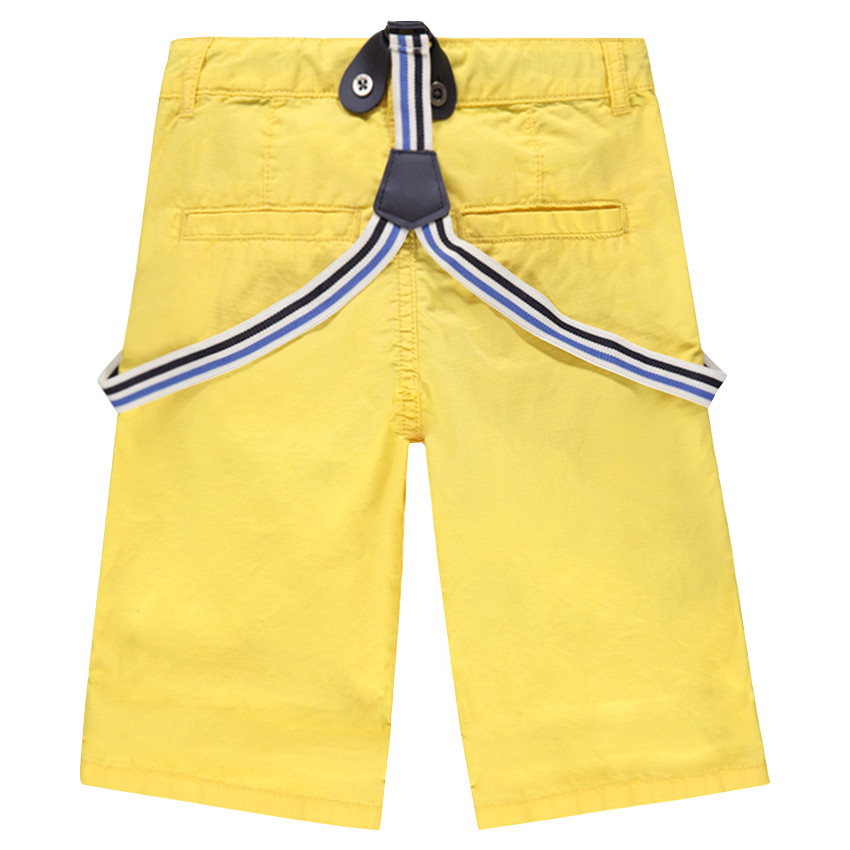 Κίτρινη βερμούδα με ρίγες και αφαιρούμενες τιράντες  