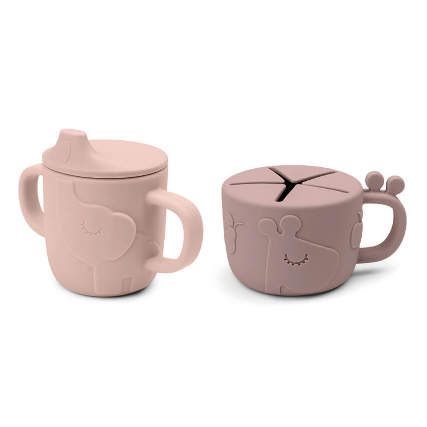 Σετ από 2 κούπες σιλικόνης Deer friends ροζ 