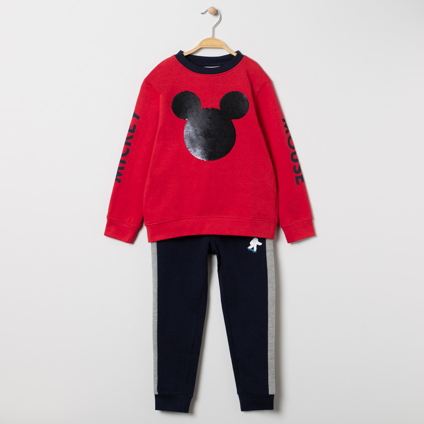 Jogging en molleton avec serti Mickey Disney en sequins magiques 