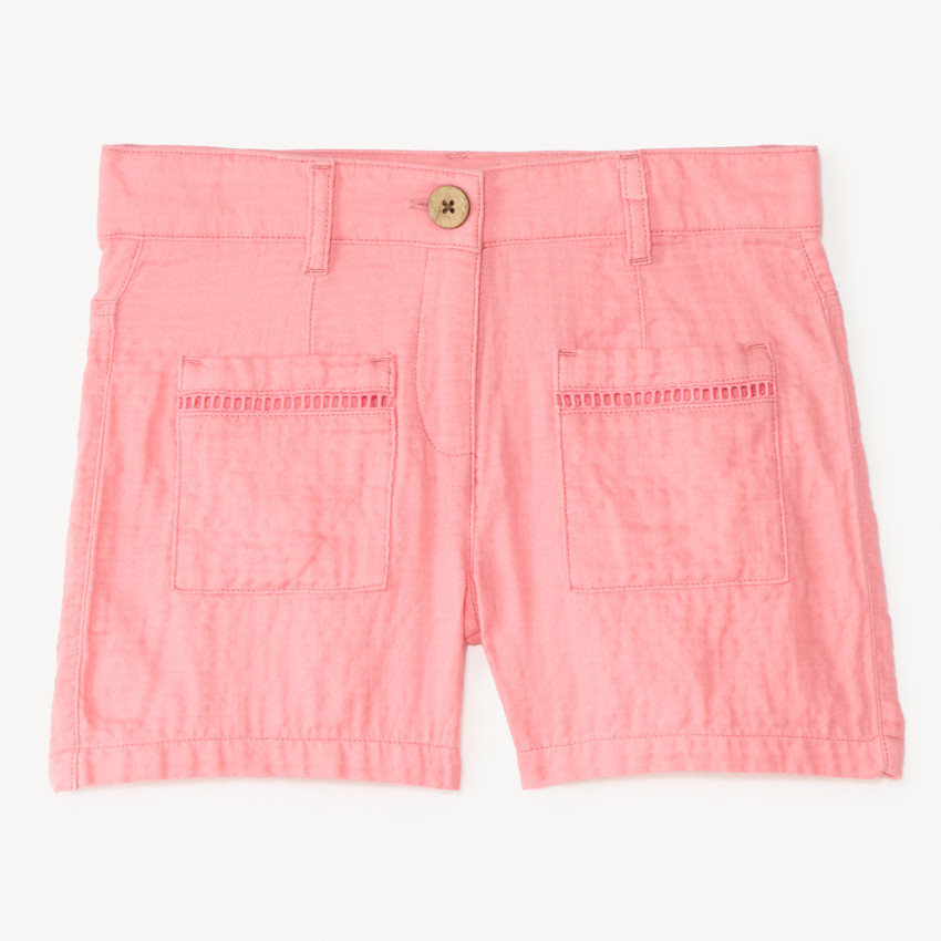 Short à poches en double gaze de coton fille 
