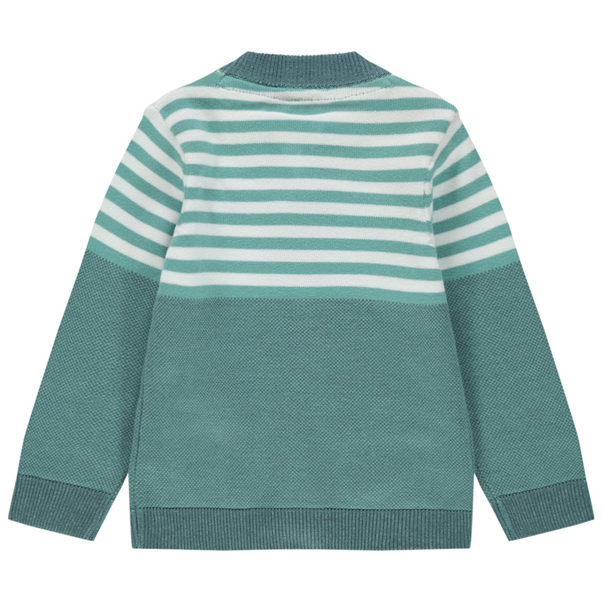 Πλεκτή ζακέτα με ρίγες και τσέπες 