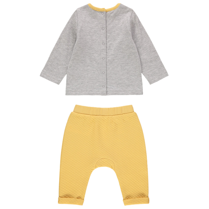 Σέτ με μπλούζα μακρυμάνικη με σχέδιο και παντελόνι από πλεκτό ύφασμα. 