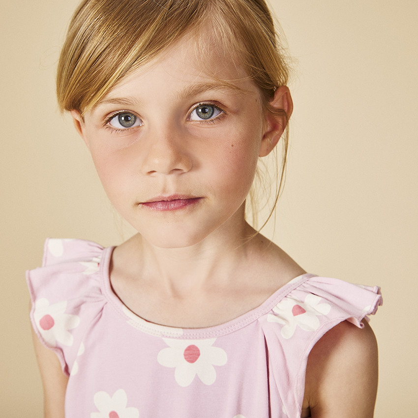 Φόρεμα με floral σχέδιο και ανοιχτή πλάτη για κορίτσι 