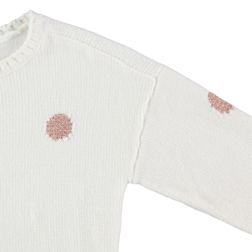 Πλεκτό σενίλ με πουά μοτίβο σε ζακάρ 