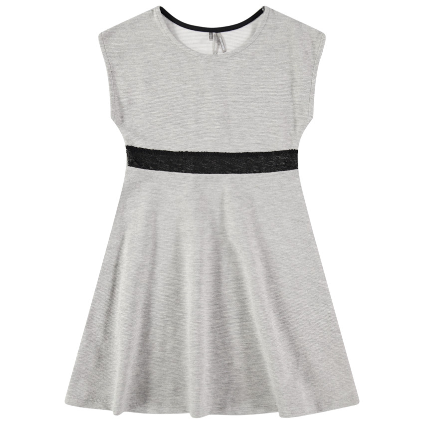 Κοντομάνικο φόρεμα με λωρίδα από μαύρες πούλιες 