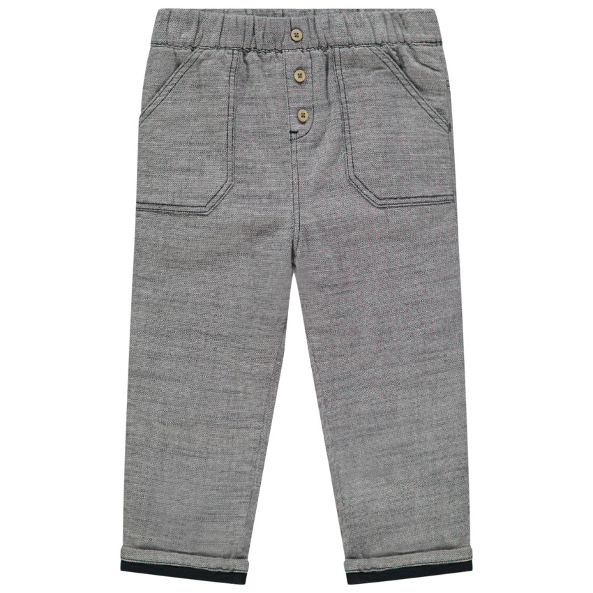 Pantalon doublé jersey en maille chinée  