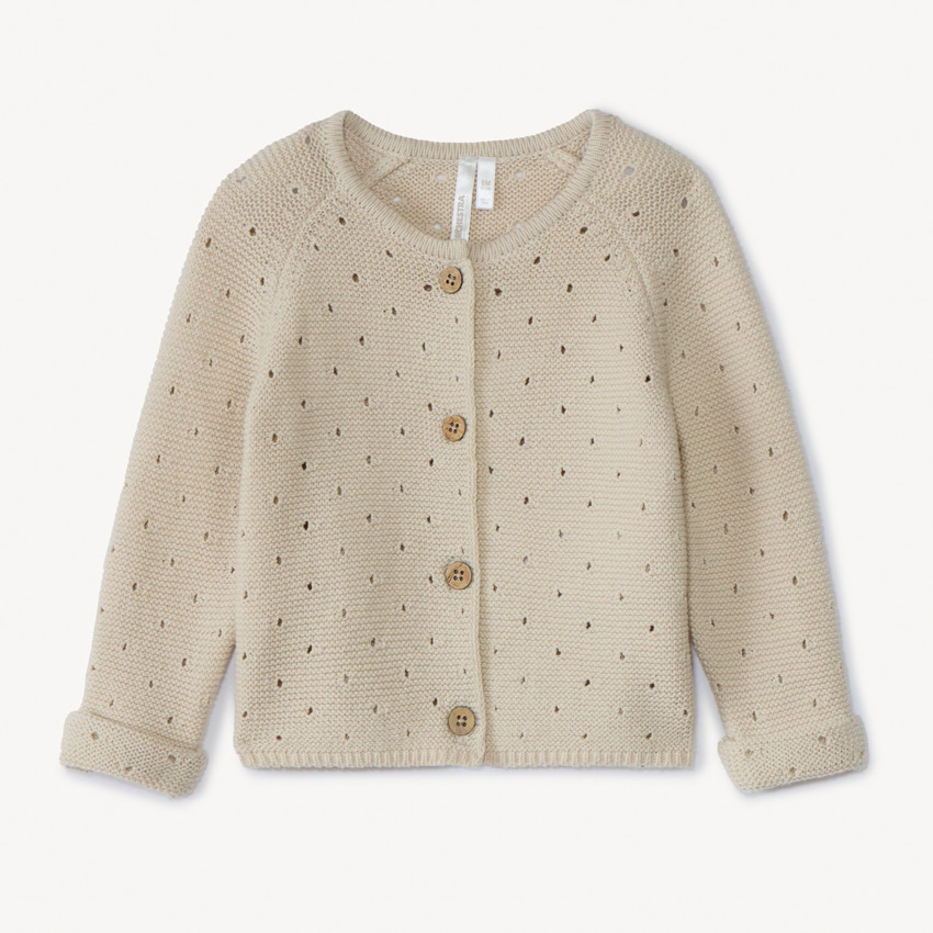 Γιλέττο πλεκτό με ανοιχτές θηλιές για μωρό 