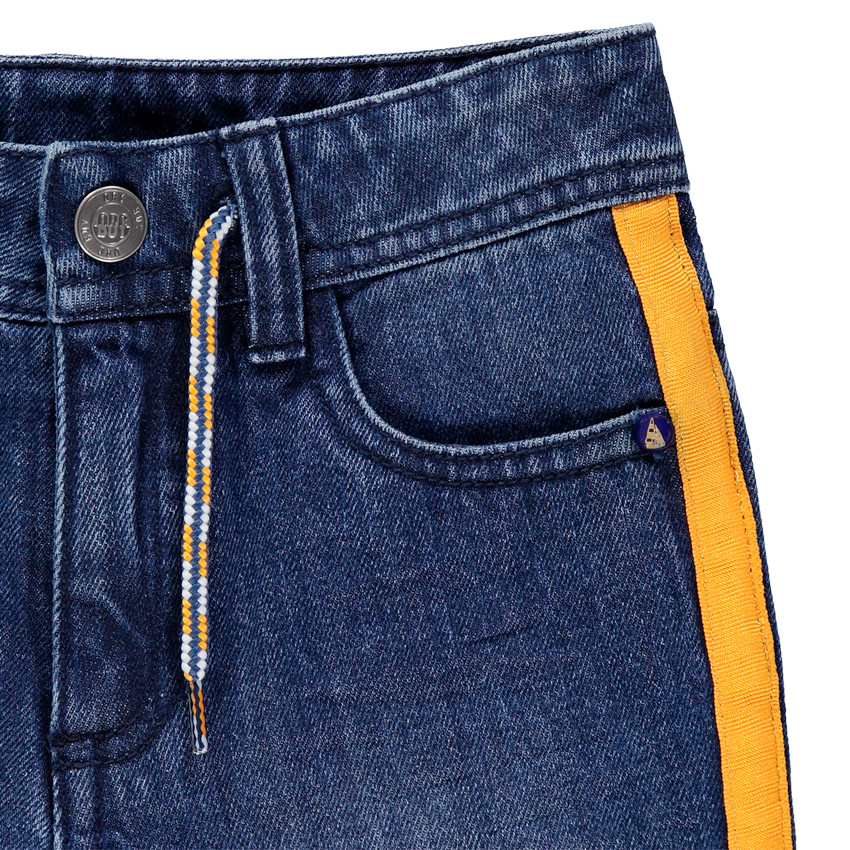 Βερμούδα jean effet used με ρίγες Main Βερμούδα jean effet used με ρίγες