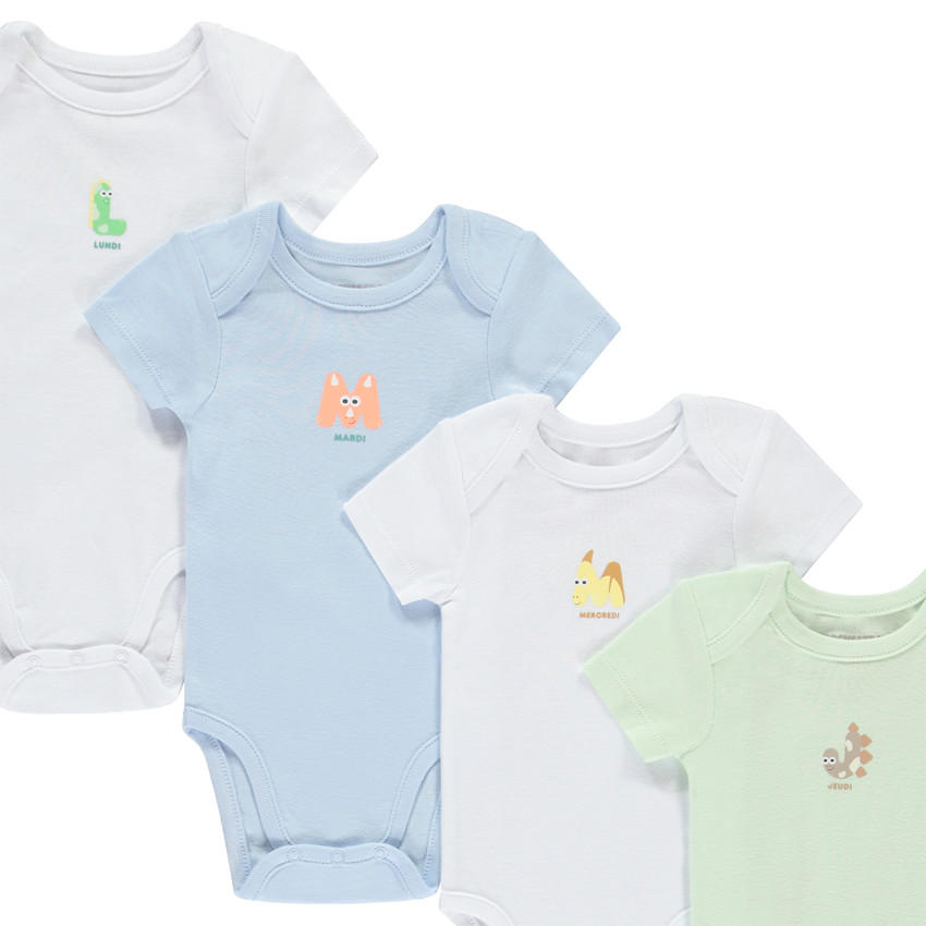 Σετ από 7 κοντομάνικα φαντεζί φορμάκια για μωρό 