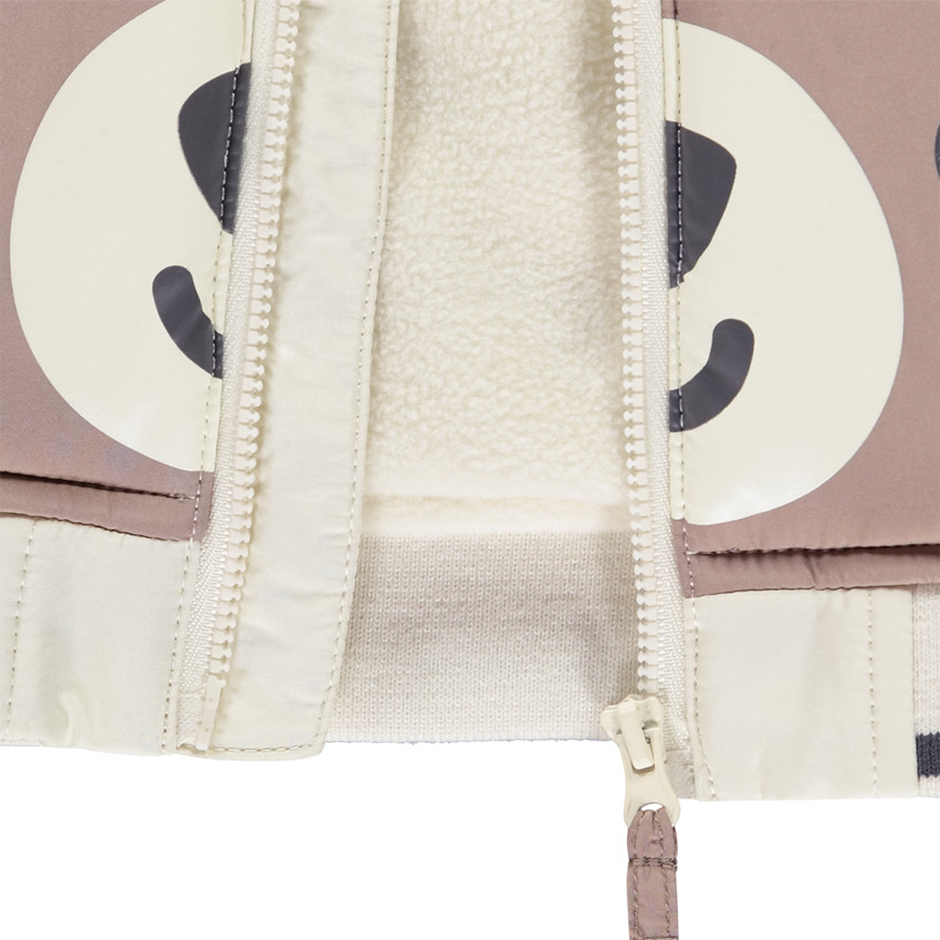 Αμάνικο μπουφάν με τσέπη αρκουδάκι για bebe αγόρι 