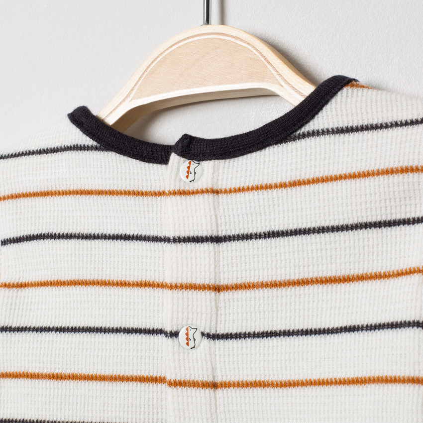 T-shirt manches longues en maille à rayures et motif hérisson 