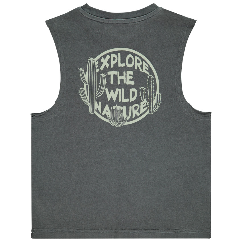 Αμάνικο μπλουζάκι με double print cactus για αγόρι 