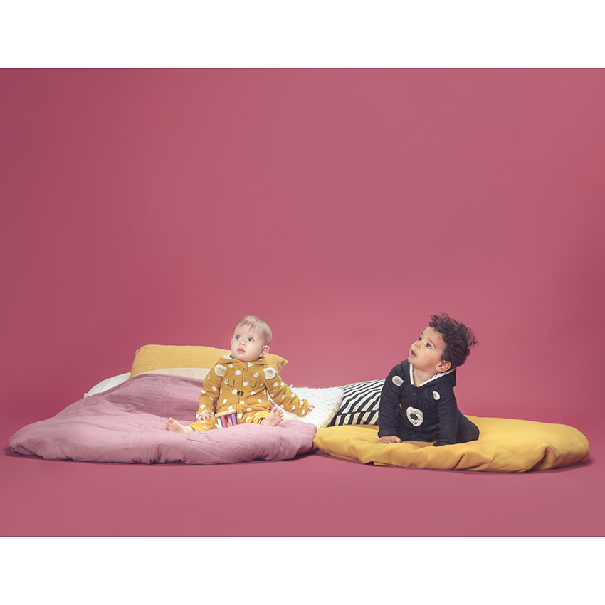 Combi μακρύ με πουα με επένδυση jersey για bebe κορίτσι 