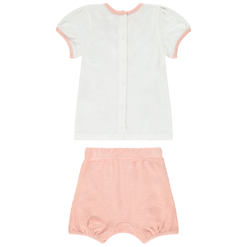 Σέτ μπλούζα με σχέδιο κουνελιού + βερμούδα για μωρό κορίτσι 