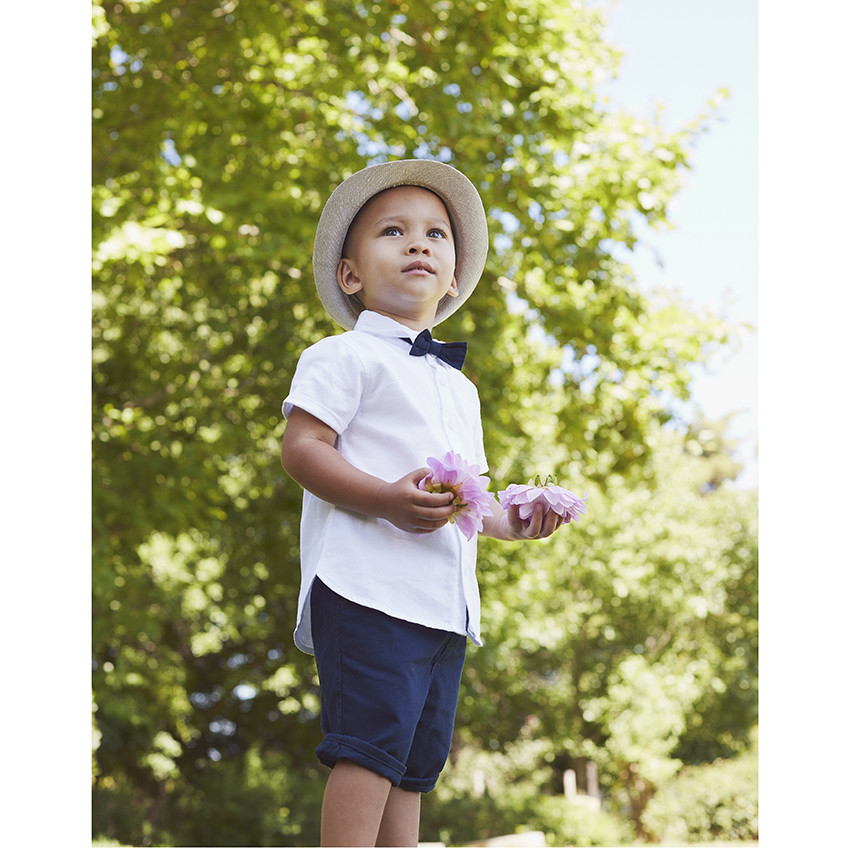 Μπορσαλίνο με κορδέλα από chambray για μωρό αγόρι 