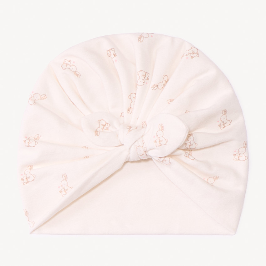 Τουρμπάνι μονόχρωμο με φιόγκο και φούσκωμα για μωρό κορίτσι 