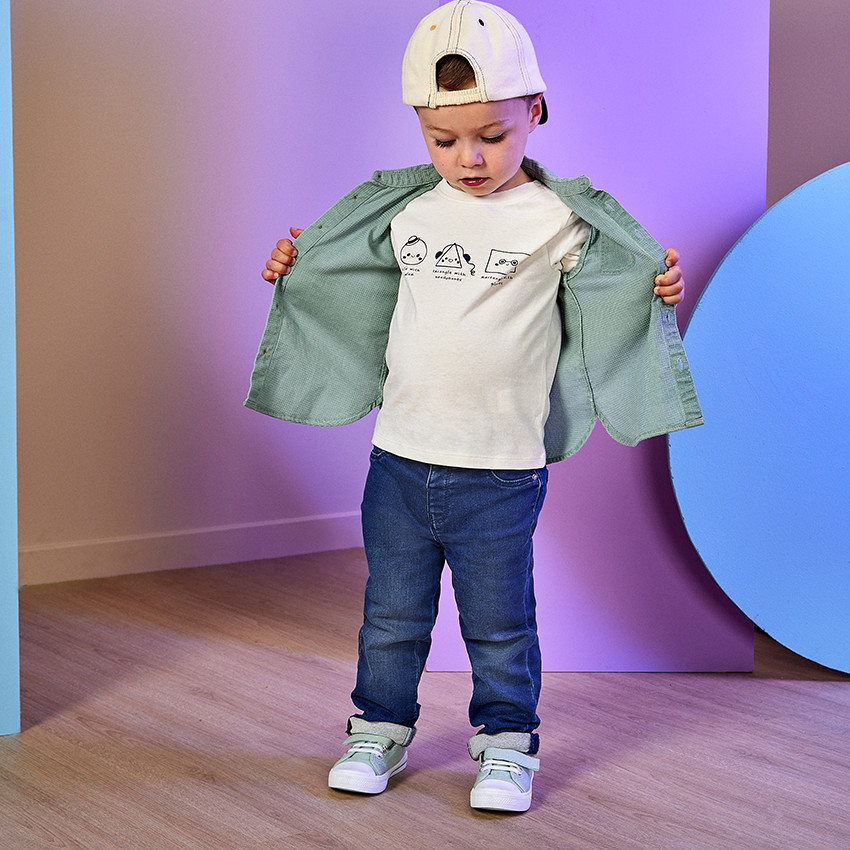 Μακρυμάνικο μπλουζάκι print φαντεζί για bebe αγόρι 