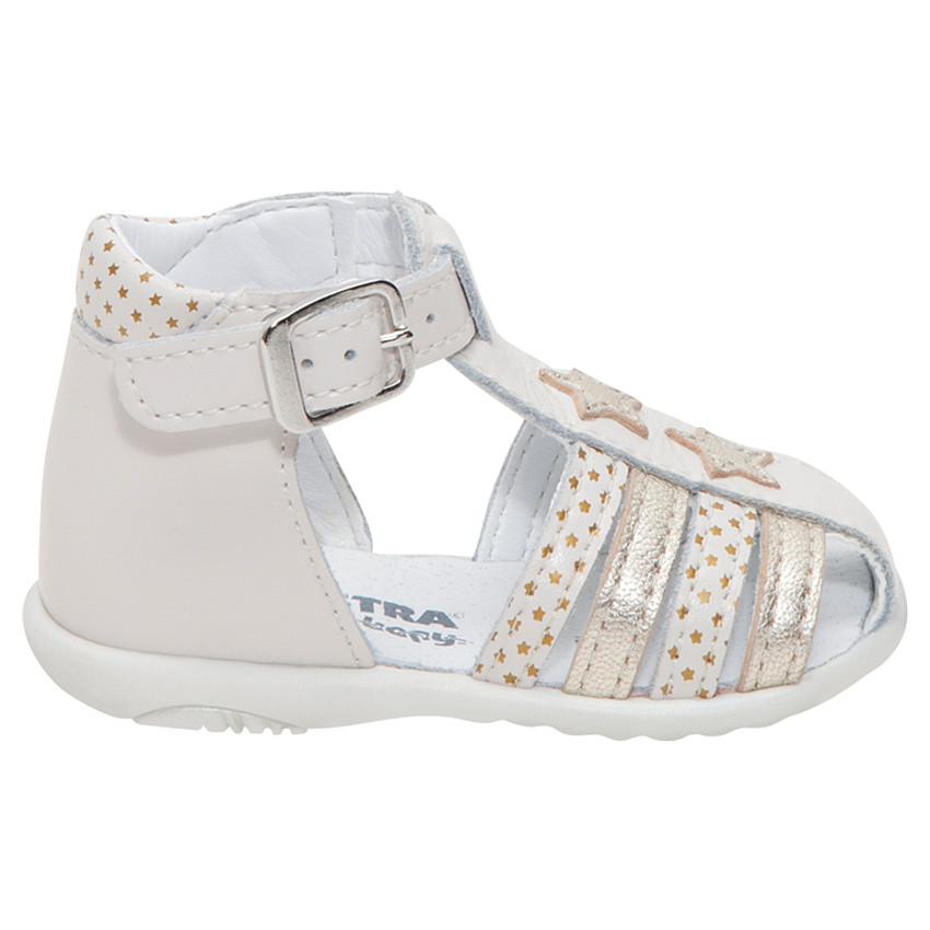 Δερμάτινα πέδιλα με αστεράκια και ιριδίζοντα λουράκια 