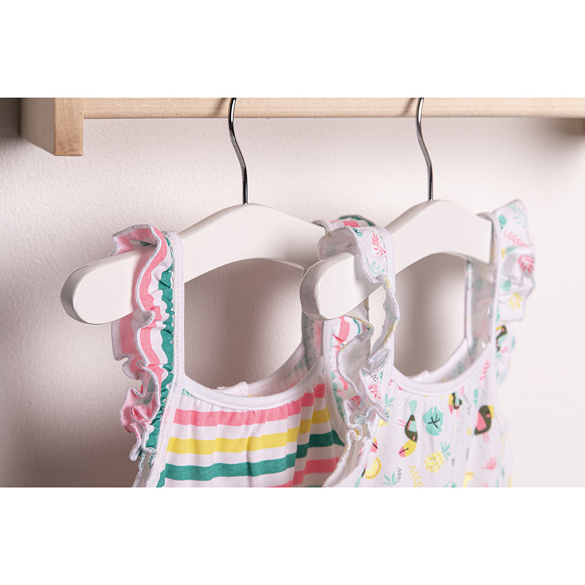 Σέτ  2 combi με τιρέντες με βολάν εμπριμέ και ριγέ 