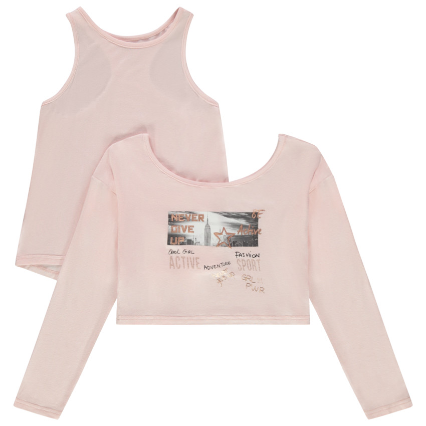 T-shirt manches longues print paysage avec débardeur uni  Additional T-shirt manches longues print paysage avec débardeur uni