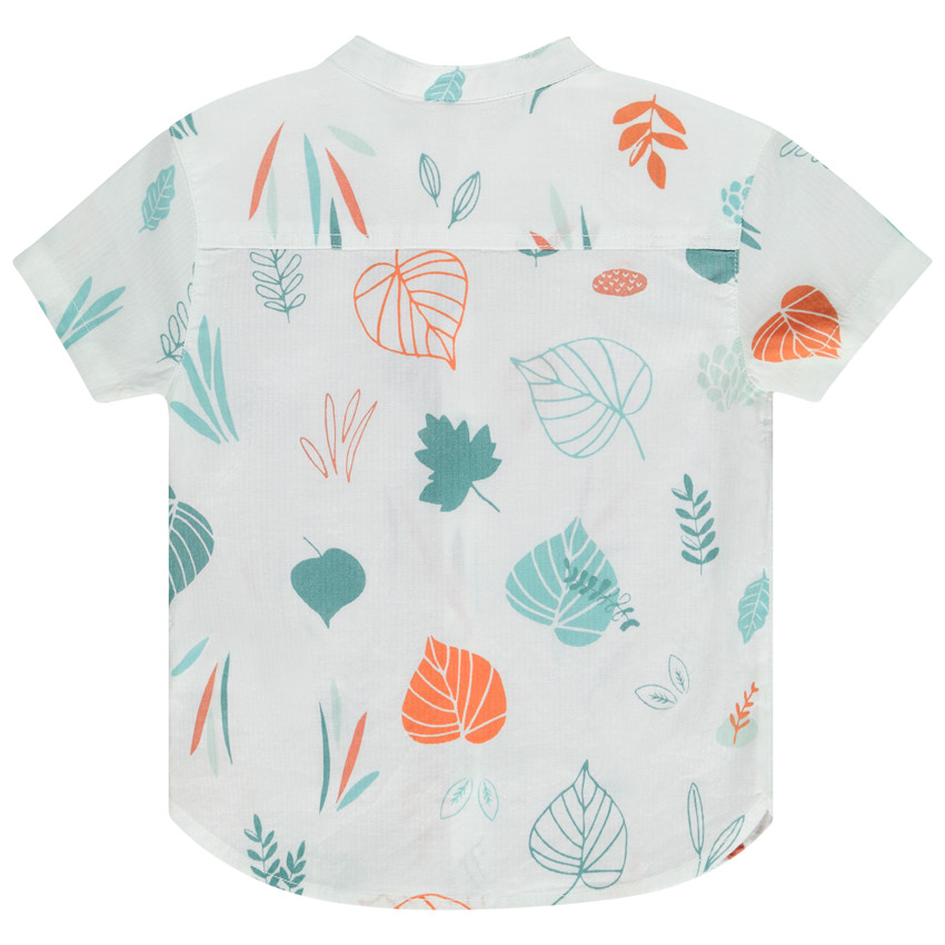 Πουκάμισο κοντομάνικο με σχέδιο φύλλα για bebe αγόρι 