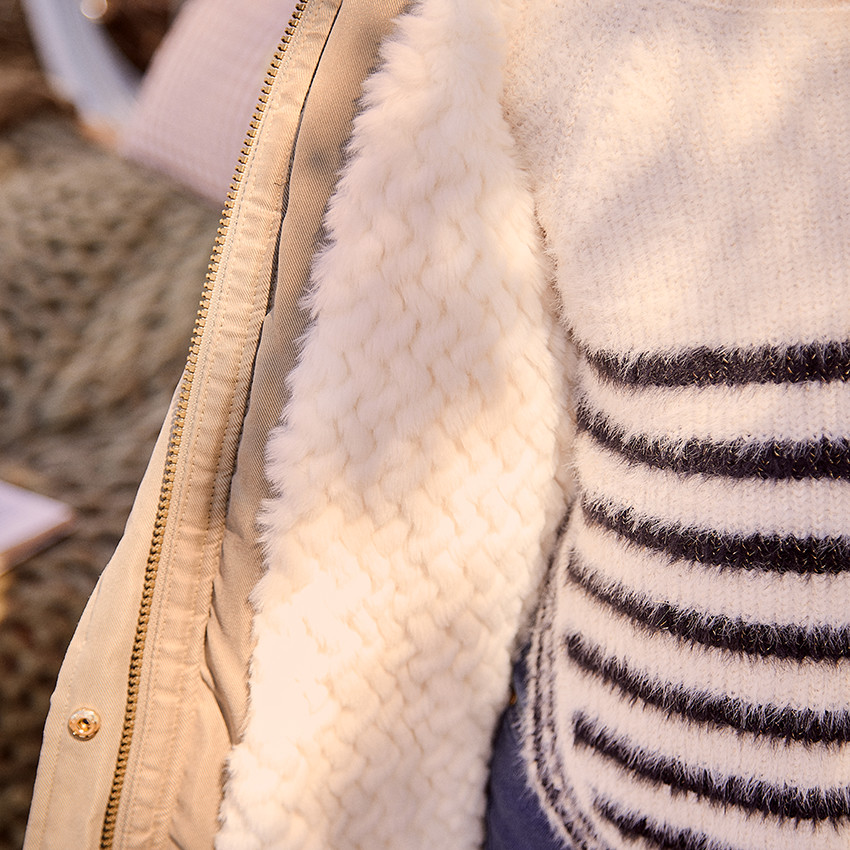 Αδιάβροχο παρκά με κουκούλα και αποσπώμενη ψεύτικη γούνα για κορίτσι 