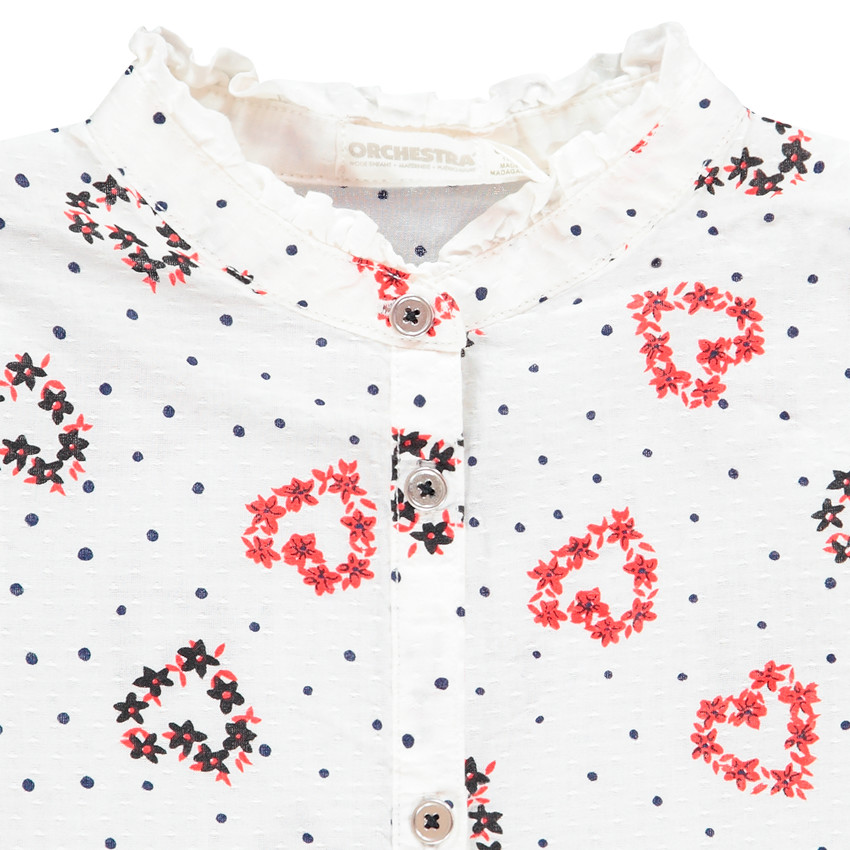 Chemise manches longues imprimée pour enfant fille Main Chemise manches longues imprimée pour enfant fille
