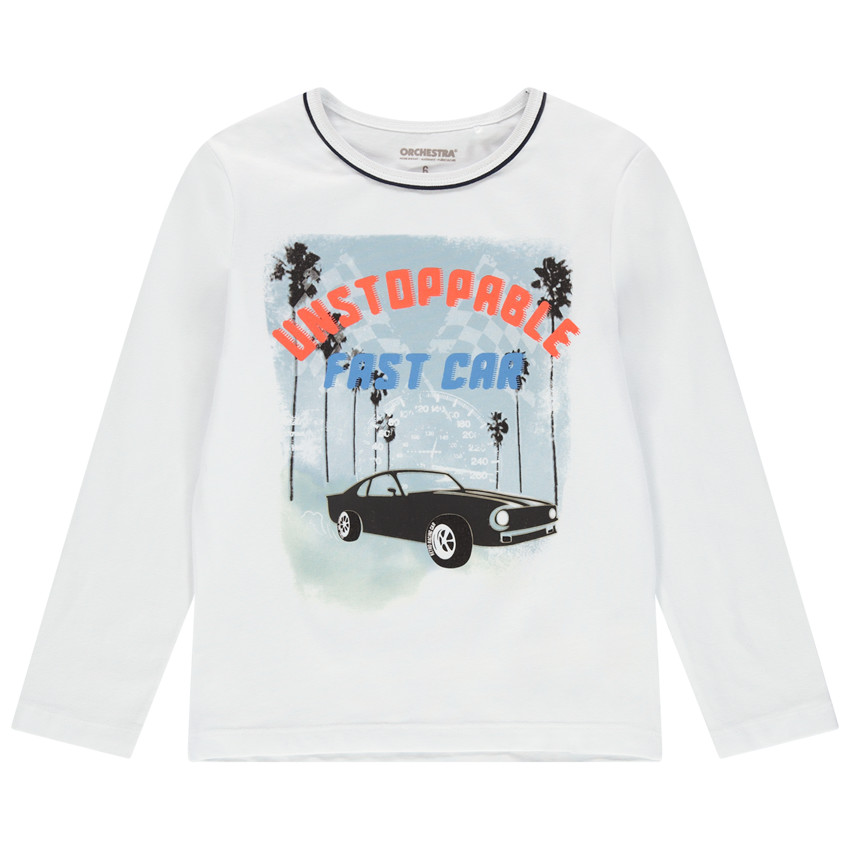 Μακρυμάνικη μπλούζα από ζέρσεϊ με στάμπα αυτοκίνητο 