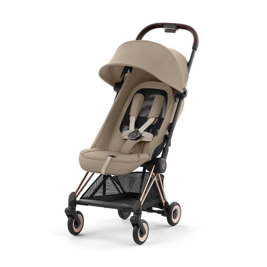 Compact καρότσι Coya ροζ χρυσό - Κάθισμα μπεζ 