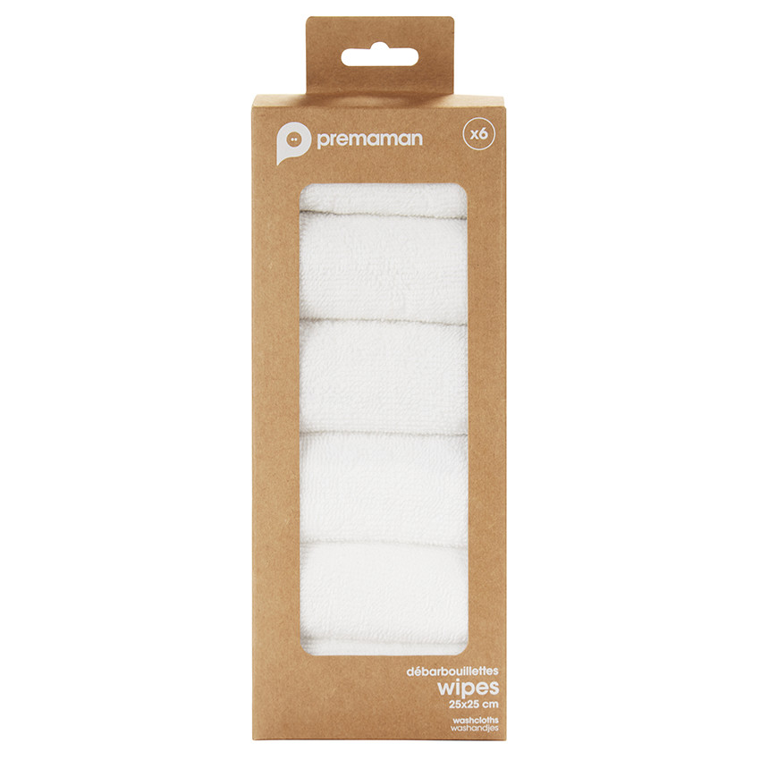 Σετ 6 πετσετών σφουγγαράκι 25 x 25 cm από βαμβακερό 