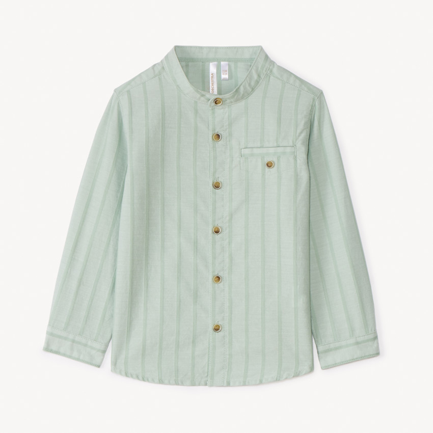 Γραβάτα με ρίγες και γιακά Mao για μωρό αγόρι. 