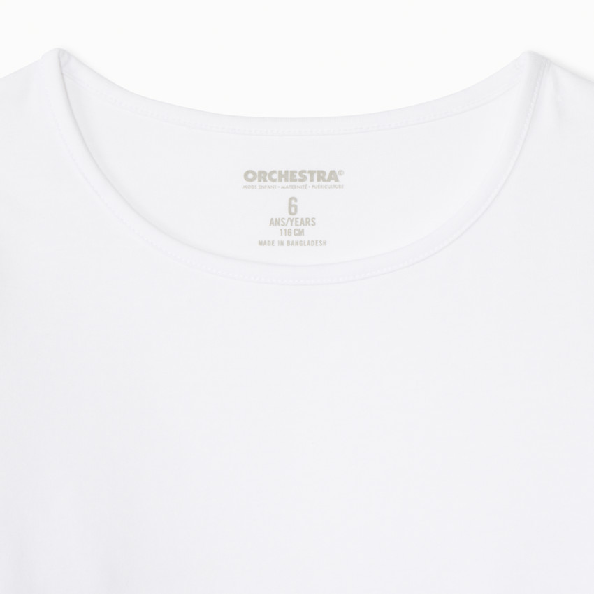 Σετ από 3 μακρυμάνικα μονόχρωμα λευκά t-shirts για κορίτσι 