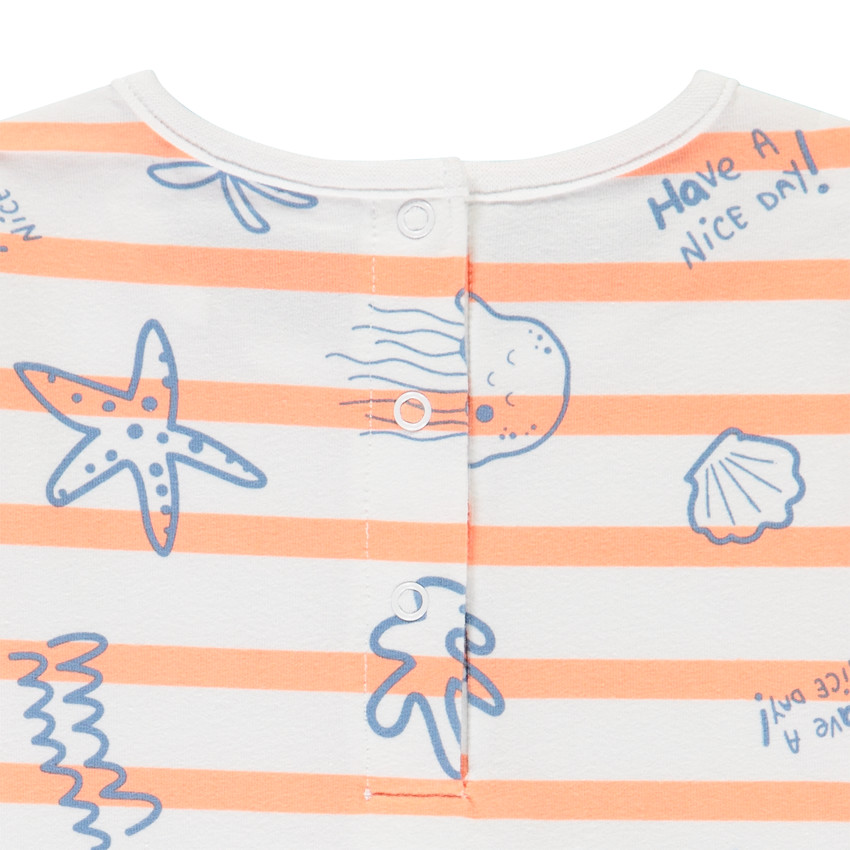 Σετ κοντής πιτζάμας με ρίγες και θαλάσσιο σχέδιο για μωρό αγόρι 