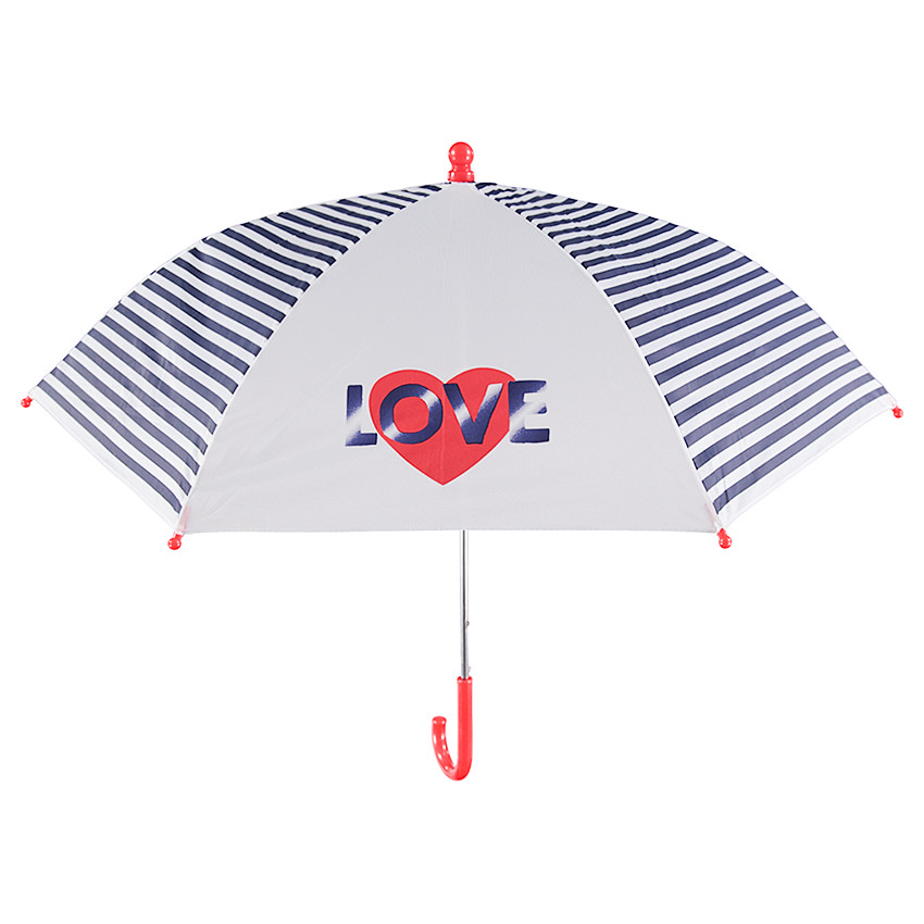 Ομπρέλα με ρίγες και τυπωμένες καρδιές 