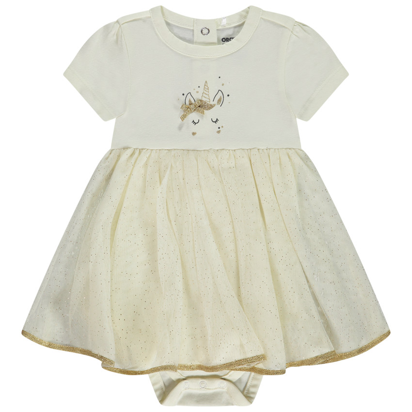 Robe body de cérémonie à tulle pailleté Licorne pour bébé fille 
