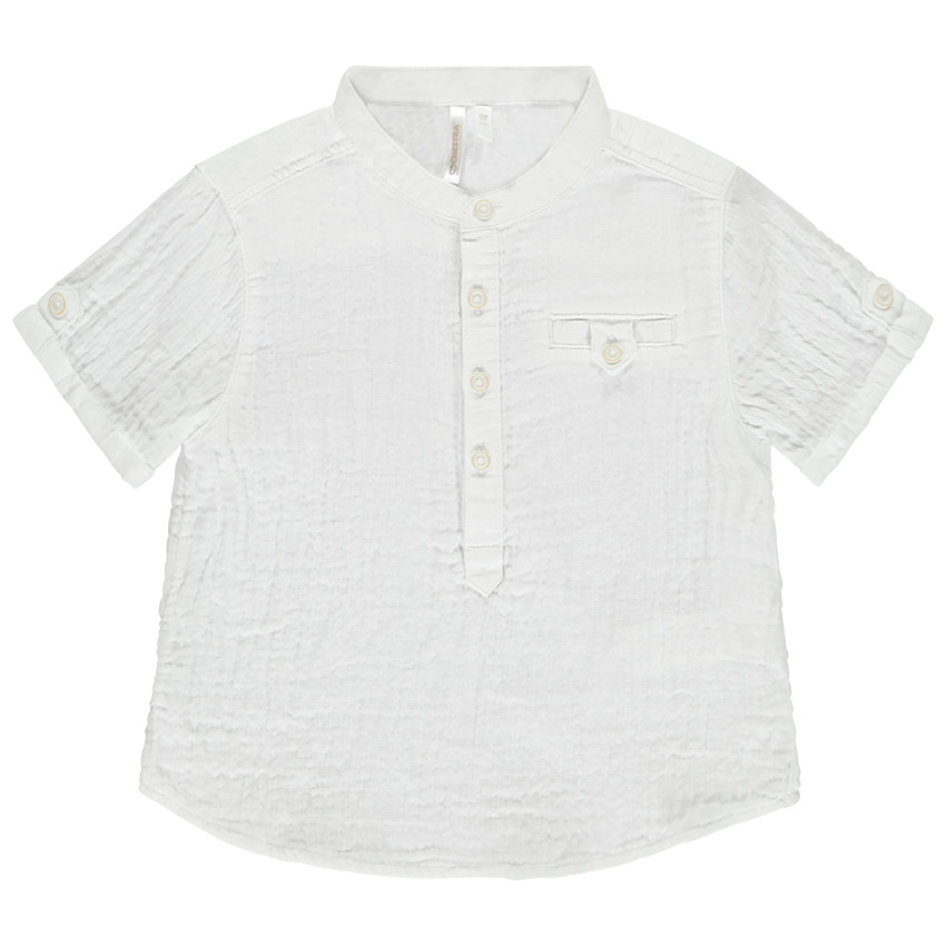 Πουκάμισο κοντομάνικο με γιακά tunisien για μωρό αγόρι 